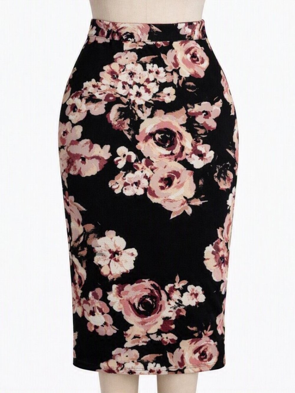 Floral Midi Pencil Skirt